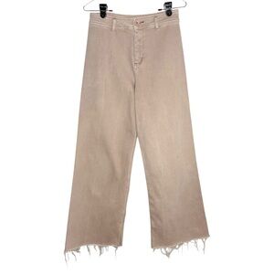 Miou Muse Wide Leg Denim Jeans Raw Hem Size M